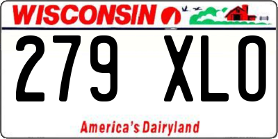 WI license plate 279XLO