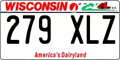 WI license plate 279XLZ