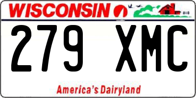 WI license plate 279XMC