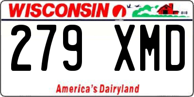 WI license plate 279XMD