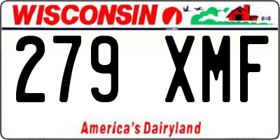 WI license plate 279XMF