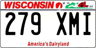 WI license plate 279XMI