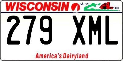 WI license plate 279XML
