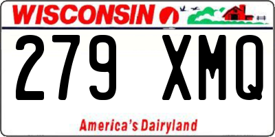 WI license plate 279XMQ