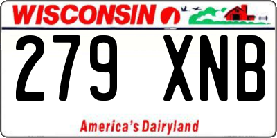 WI license plate 279XNB