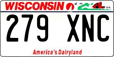 WI license plate 279XNC