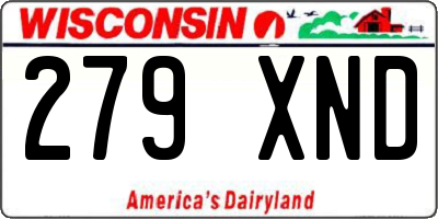 WI license plate 279XND