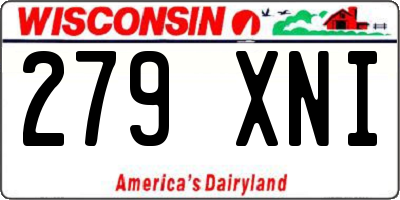 WI license plate 279XNI