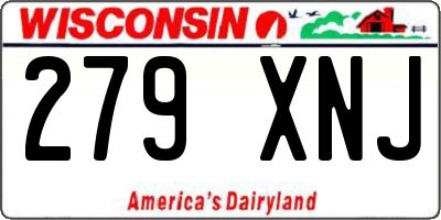 WI license plate 279XNJ