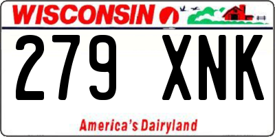 WI license plate 279XNK