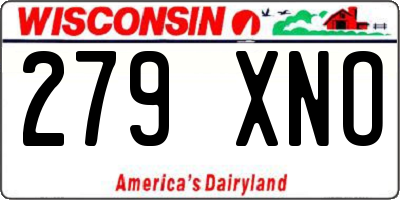 WI license plate 279XNO