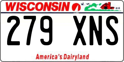 WI license plate 279XNS