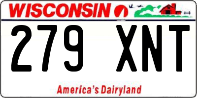 WI license plate 279XNT