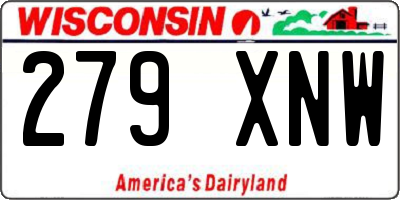 WI license plate 279XNW