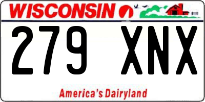 WI license plate 279XNX
