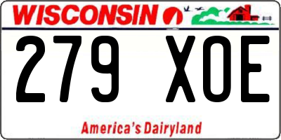 WI license plate 279XOE