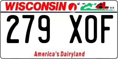 WI license plate 279XOF