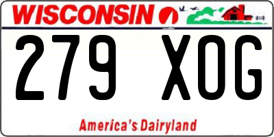 WI license plate 279XOG