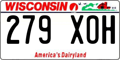 WI license plate 279XOH