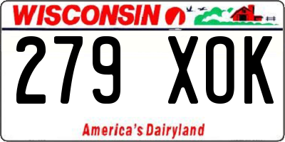WI license plate 279XOK