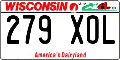 WI license plate 279XOL