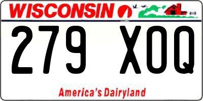 WI license plate 279XOQ