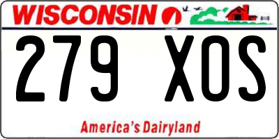 WI license plate 279XOS