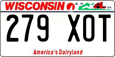 WI license plate 279XOT