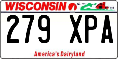 WI license plate 279XPA