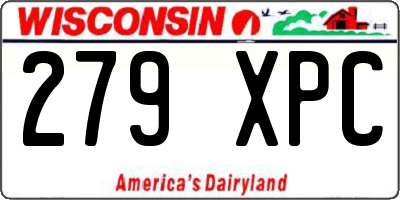 WI license plate 279XPC
