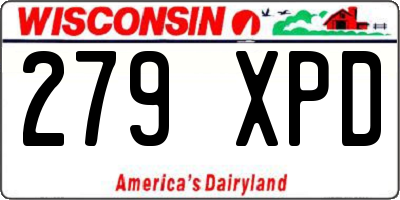 WI license plate 279XPD