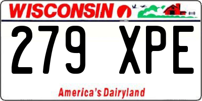 WI license plate 279XPE