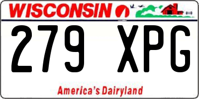 WI license plate 279XPG