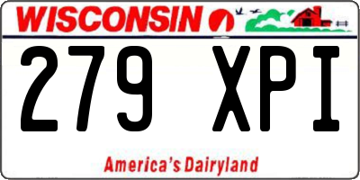 WI license plate 279XPI