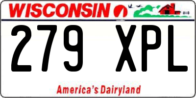 WI license plate 279XPL
