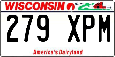 WI license plate 279XPM
