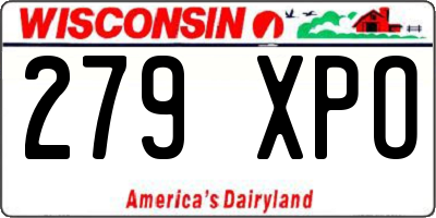 WI license plate 279XPO