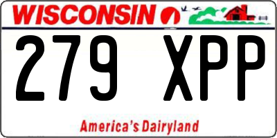WI license plate 279XPP