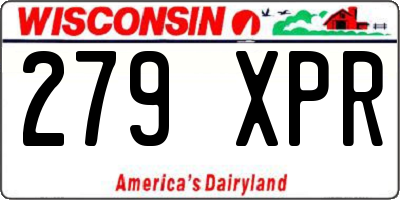WI license plate 279XPR