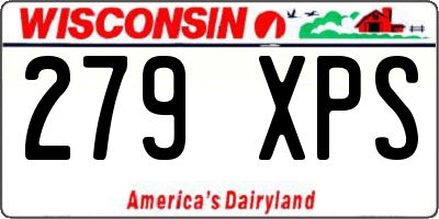 WI license plate 279XPS