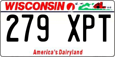 WI license plate 279XPT