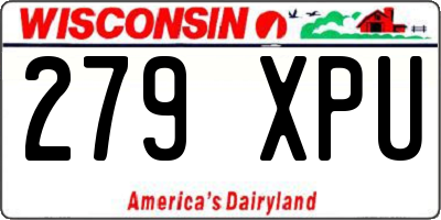 WI license plate 279XPU