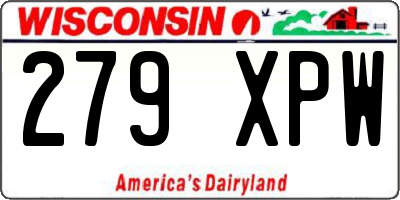 WI license plate 279XPW