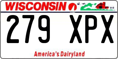 WI license plate 279XPX