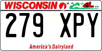WI license plate 279XPY