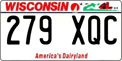 WI license plate 279XQC