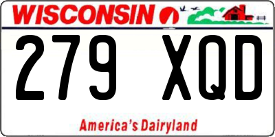 WI license plate 279XQD
