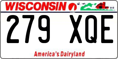 WI license plate 279XQE