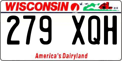 WI license plate 279XQH