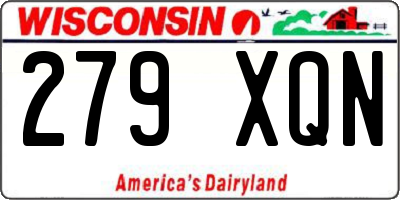 WI license plate 279XQN